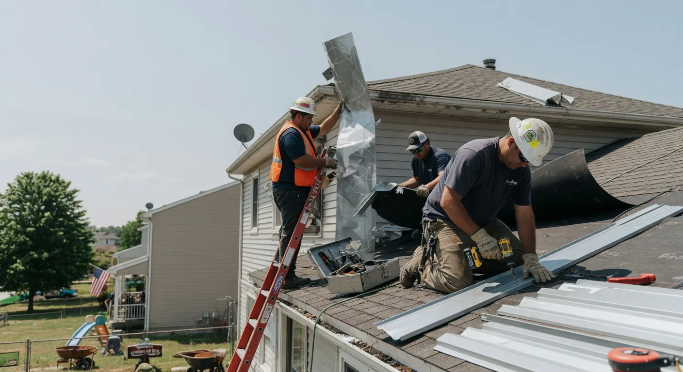 Storm Damage Metal Roof Repair in Piper City, IL